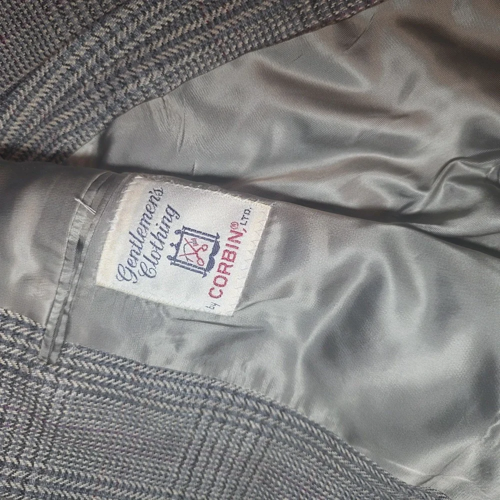 vintage plaid sport coat by Corbin 50r C2